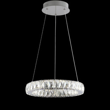 Reese 15.7" Adjustable Integrated LED Metal/Crystal Pendant Pendant - JONATHAN Y